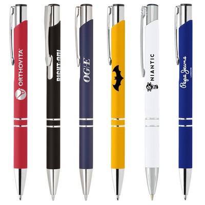 Knight-101 Soft Touch Pens with Chrome Trim